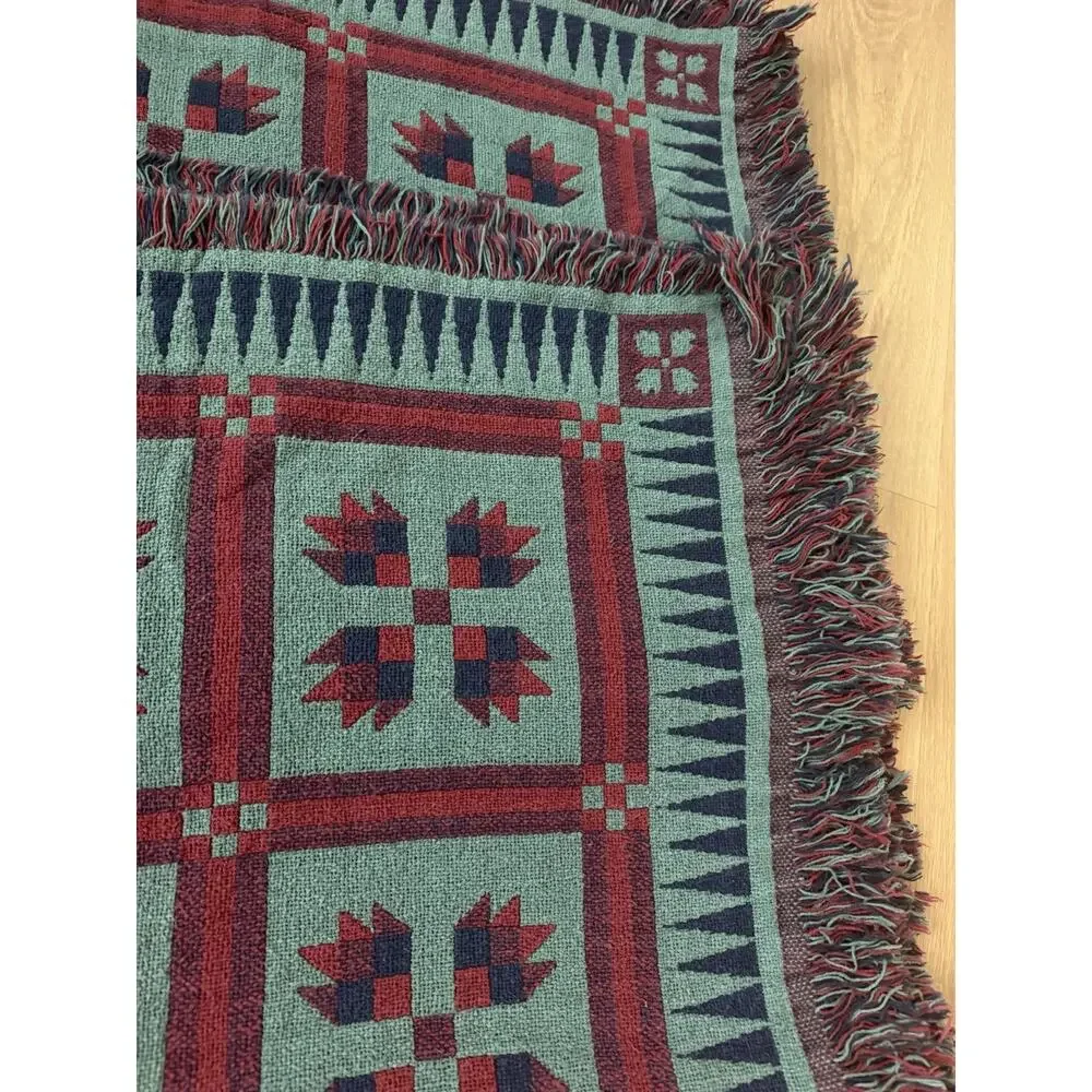 Vintage Southwestern Set Of Two Native American Style Blankets Throw